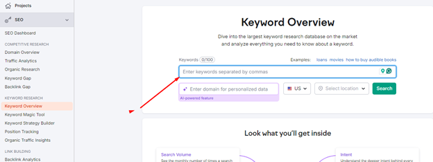 Semrush Keyword Magic Tool