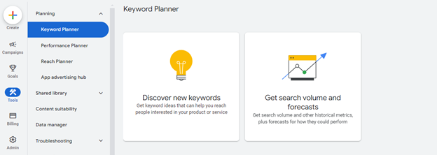 Google CPC Keyword Planner