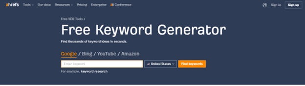 Ahref Keyword Generator